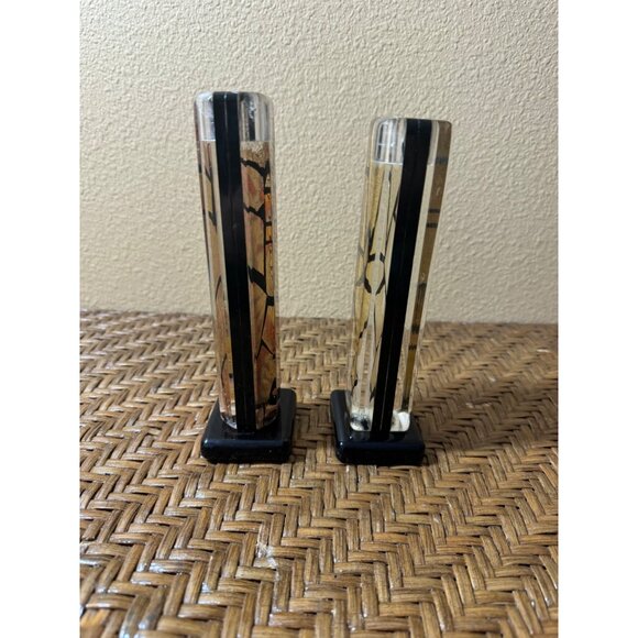 Vintage IKEA Art Deco Acrylic Lucite Candle Sticks Holders Stained Glass… - Picture 2 of 9